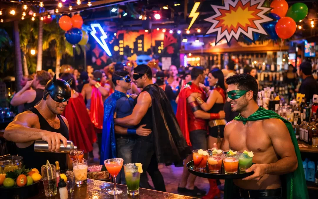 Superhero Theme Party Puerto Vallarta Gay Bar